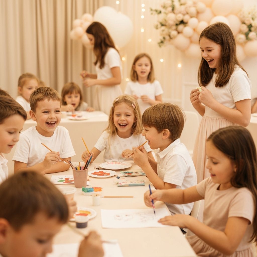 Niños disfrutando actividades en fiesta Kiddoz